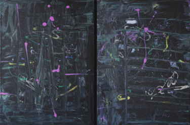 Картина под названием "“Subway NY Inspirat…" - Palirina, Подлинное произведение искусства, Акрил Установлен на Деревянная ра…