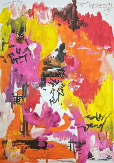 Malerei mit dem Titel "“Jin Ho” positive c…" von Palirina, Original-Kunstwerk, Gouache