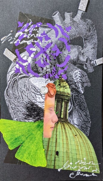 Collages getiteld "«Heart of Rome» gir…" door Palirina, Origineel Kunstwerk, Collages Gemonteerd op Karton