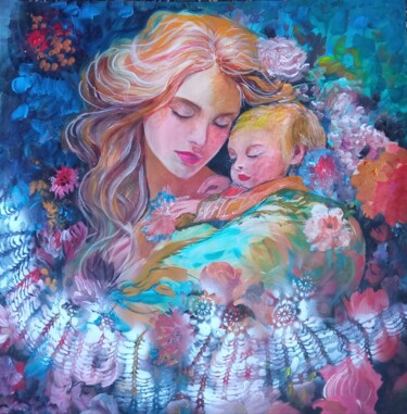 Pintura intitulada "Maternità" por Palma Aceto, Obras de arte originais, Acrílico