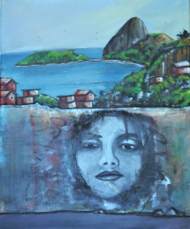 Malerei mit dem Titel "Face au mur" von Paloma Camargo, Original-Kunstwerk, Acryl
