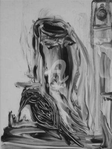 Painting titled "Bird in Palm" by Rajka Serbak, Original Artwork