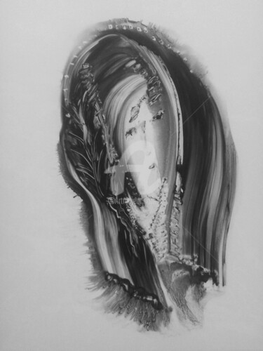 Painting titled "Girl in Scarf" by Rajka Serbak, Original Artwork