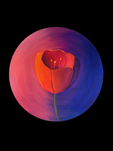 Картина под названием "Red tulip FREE SHIP…" - Kirill Parshenkov (Cyril Black), Подлинное произведение искусства, Масло Уста…