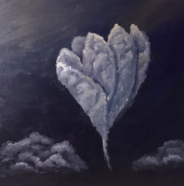 Картина под названием "Snowdrop in sky" - Kirill Parshenkov (Cyril Black), Подлинное произведение искусства, Масло Установле…