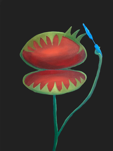 Картина под названием "Venus flytrap dyes…" - Kirill Parshenkov (Cyril Black), Подлинное произведение искусства, Масло