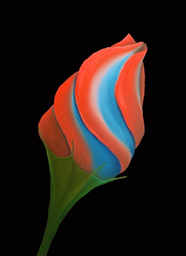 Pittura intitolato "Rose ice cream on b…" da Kirill Parshenkov (Cyril Black), Opera d'arte originale, Olio Montato su Telaio…