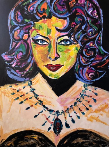 Painting titled "Elizabeth Taylor" by Pame, Original Artwork, Acrylic