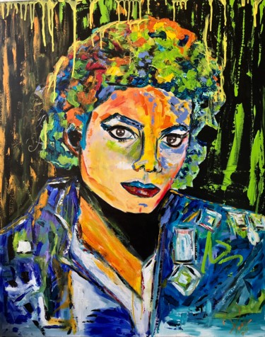 Painting titled "Michael Jackson" by Pame, Original Artwork, Acrylic