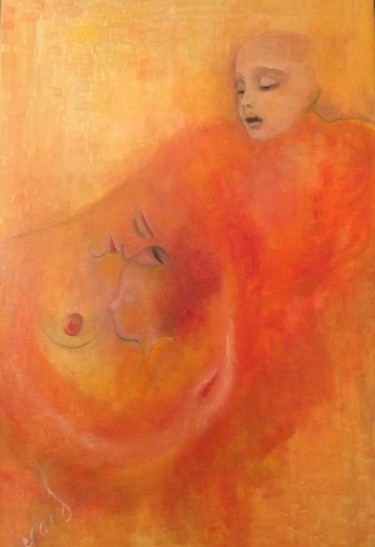 Peinture intitulée "naissance" par Pamela Gerard, Œuvre d'art originale, Huile
