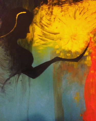 Peinture intitulée "soleil" par Pamela Gerard, Œuvre d'art originale, Acrylique