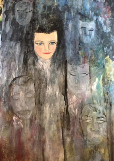 Peinture intitulée "un visage" par Pamela Gerard, Œuvre d'art originale, Acrylique