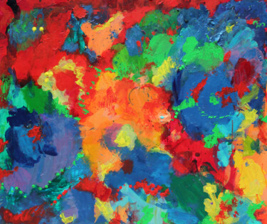 Painting titled "Kaleidoscopic Tropi…" by Pamela Rys, Original Artwork, Acrylic