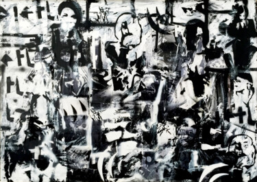 Peinture intitulée "Black and White : 4…" par Pamela Rys, Œuvre d'art originale, Acrylique