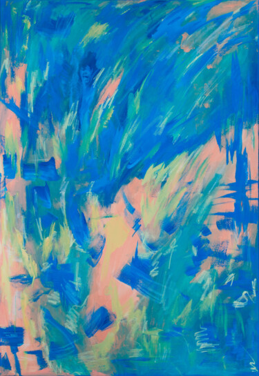 Painting titled "In Bloom : 39" x 28…" by Pamela Rys, Original Artwork, Acrylic