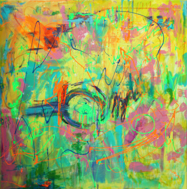 Painting titled "Eye : 39" x 39" - 1…" by Pamela Rys, Original Artwork, Acrylic