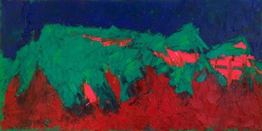 Pittura intitolato "Mountains : 12" x 2…" da Pamela Rys, Opera d'arte originale, Olio