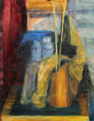 Картина под названием "Still Life with Mil…" - Pamela Rys, Подлинное произведение искусства, Масло