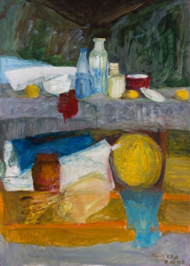 Pintura titulada "Still Life with Lem…" por Pamela Rys, Obra de arte original, Oleo