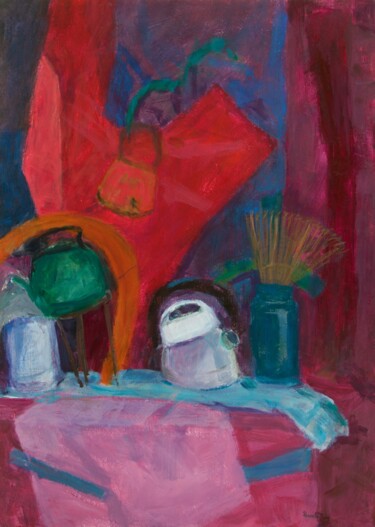 Картина под названием "Still Life with Ket…" - Pamela Rys, Подлинное произведение искусства, Акрил