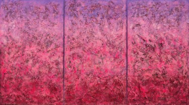 Painting titled "Pink Dreams : 41" x…" by Pamela Rys, Original Artwork, Acrylic