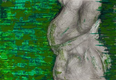 Painting titled "Bodyscape : 39" x 2…" by Pamela Rys, Original Artwork, Acrylic