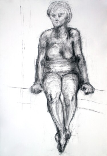 Рисунок под названием "Stark Naked" - Pamela Rys, Подлинное произведение искусства, Древесный уголь