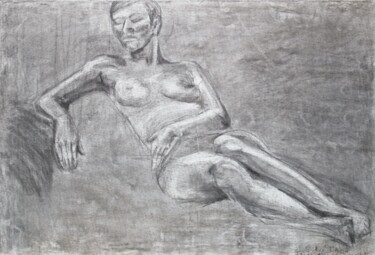 Drawing titled "Train of Thought" by Pamela Rys, Original Artwork, Charcoal