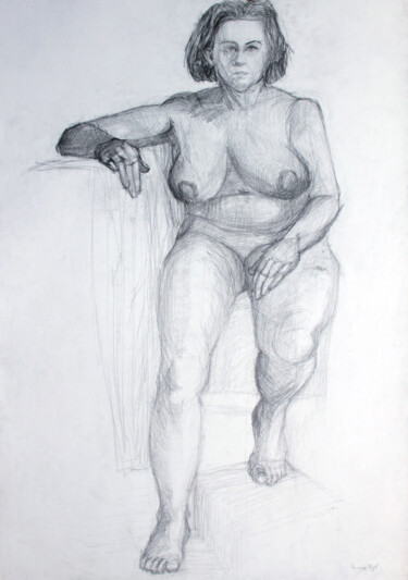 Drawing titled "Young at Heart" by Pamela Rys, Original Artwork, Graphite