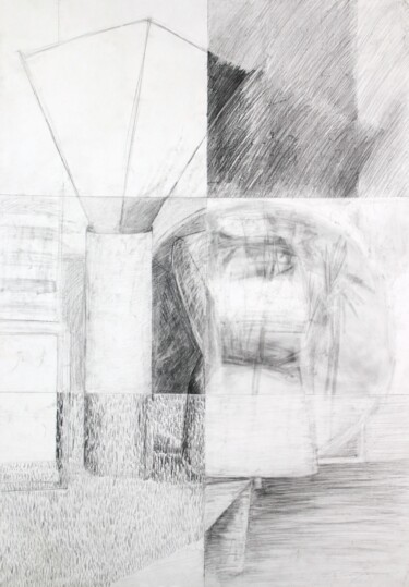 「Six Dimensions」というタイトルの描画 Pamela Rysによって, オリジナルのアートワーク, 木炭