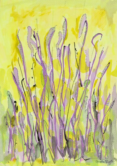 Drawing titled "Wild Flowers" by Pamela Rys, Original Artwork, Ink