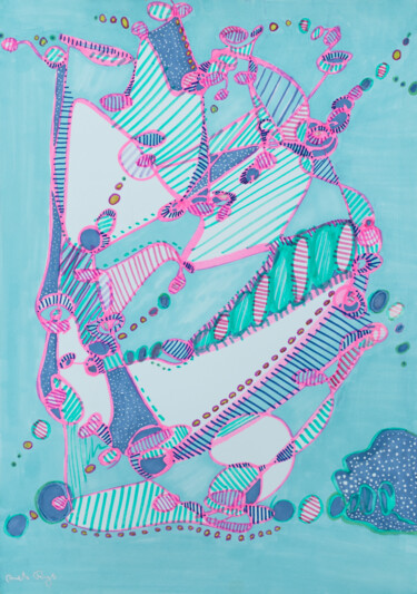 Malerei mit dem Titel "Oneiric Structure" von Pamela Rys, Original-Kunstwerk, Tinte