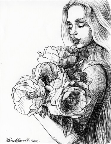 Desenho intitulada "Bouquet" por Pamela Saralli, Obras de arte originais, Canetac de aerossol