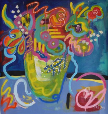 Peinture intitulée "Sun in a Vase 3" par Pamela Kenny-Levick, Œuvre d'art originale, Acrylique