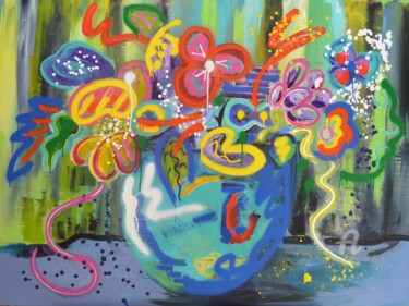 "sun in a vase 5" başlıklı Tablo Pamela Kenny-Levick tarafından, Orijinal sanat, Akrilik