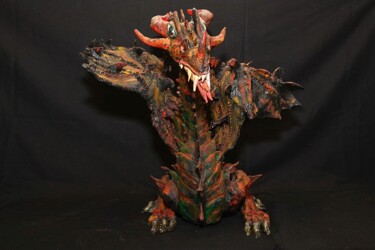 Escultura intitulada "El Dragón del Bien…" por Pamela Lozano Arte, Obras de arte originais, Argila