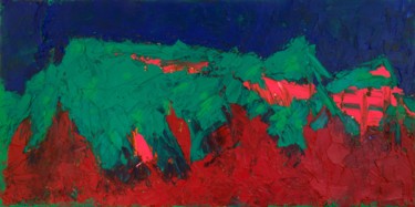 Peinture intitulée "Mountains : 12" x 2…" par Pamela Rys, Œuvre d'art originale, Huile