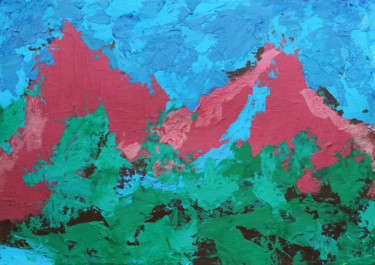 Painting titled "Mountains Landscape…" by Pamela Rys, Original Artwork, Acrylic