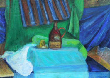 Painting titled "Still Life with a B…" by Pamela Rys, Original Artwork, Acrylic