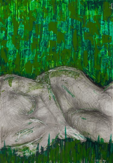 Peinture intitulée "Bodyscape : 39" x 2…" par Pamela Rys, Œuvre d'art originale, Acrylique