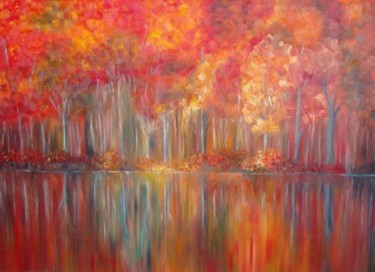 Картина под названием "Autumn" - Dariia Tsiupa, Подлинное произведение искусства, Масло