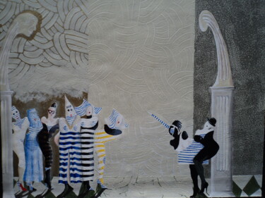 Peinture intitulée "le défilé J P G..." par Pampouille, Œuvre d'art originale, Acrylique