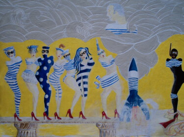 Peinture intitulée "Défilé JPG..." par Pampouille, Œuvre d'art originale, Acrylique
