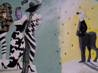 Peinture intitulée "Karl L défilé..." par Pampouille, Œuvre d'art originale, Acrylique