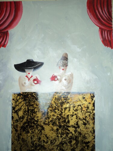 Painting titled "Les soeurs d'Etché.…" by Pampouille, Original Artwork, Acrylic