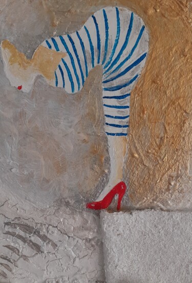 Картина под названием "Zut .... détail du…" - Pampouille, Подлинное произведение искусства, Акрил Установлен на Деревянная р…