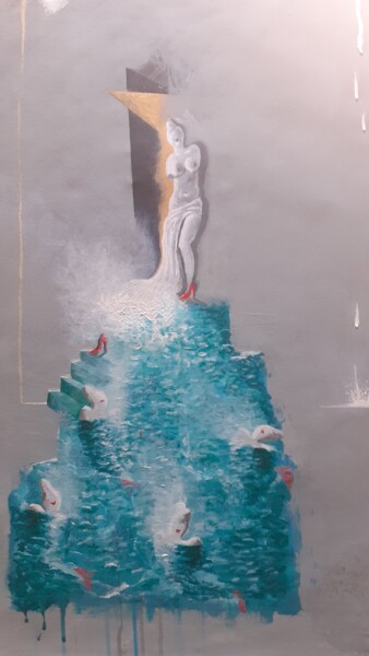 Peinture intitulée "La vérité sur le dé…" par Pampouille, Œuvre d'art originale, Acrylique