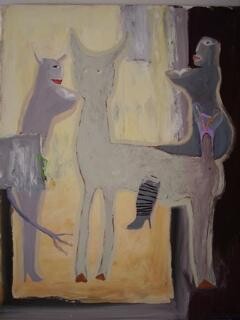 Painting titled "Trio." by Pampouille, Original Artwork, Acrylic