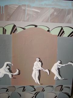 Peinture intitulée "échauffement" par Pampouille, Œuvre d'art originale, Acrylique