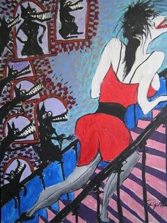 Peinture intitulée "..à poil la Brune..…" par Pampouille, Œuvre d'art originale, Acrylique